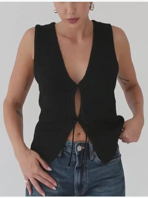 Tank top tie front