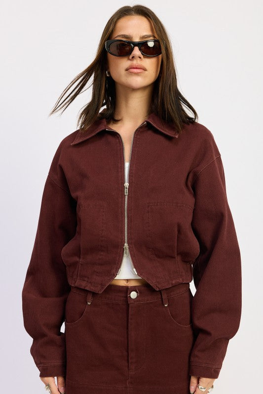 OVERSIZED BOMBER JACKET WITH DOUBLE ZIPPER