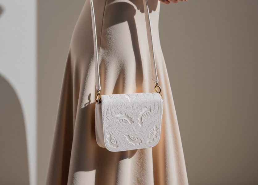  Beaded Bag by Lilly & Luxe featuring handcrafted bridal clutch in white.