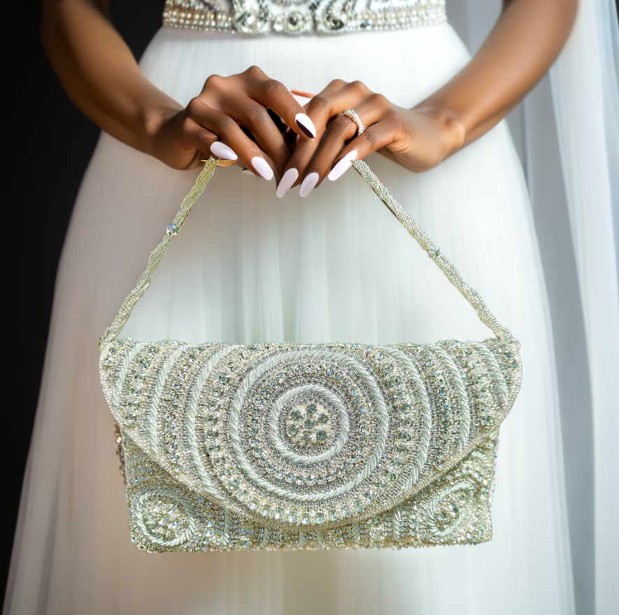 Embellished  wedding Bag by Lilly & Luxe featuring handcrafted beadwork clutch purse for all occasions