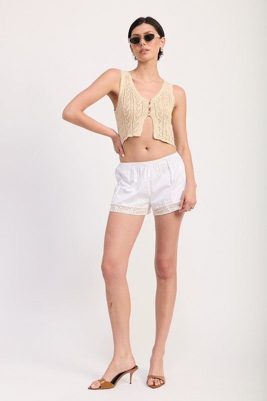 Vest top crochet button front