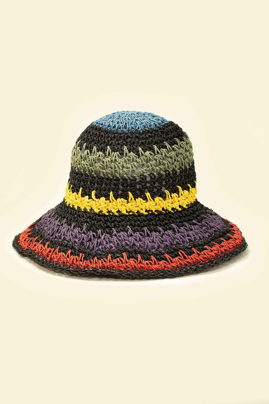 Packable straw bucket hat crochet5