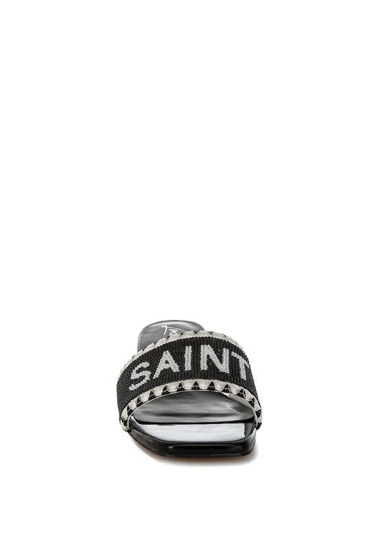 Poshta beaded Saint Tropez slipon heels