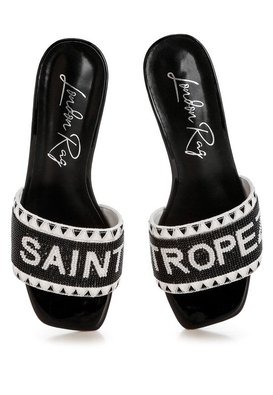 Saint Tropez Poshta beaded slipon heels
