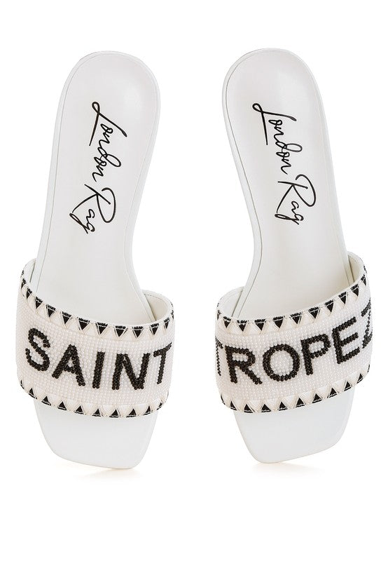 Beaded Poshta slipon Saint Tropez heels