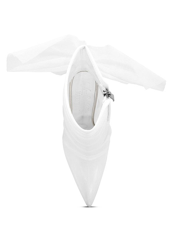 Heeled ankleboots Princess organza wrapped style