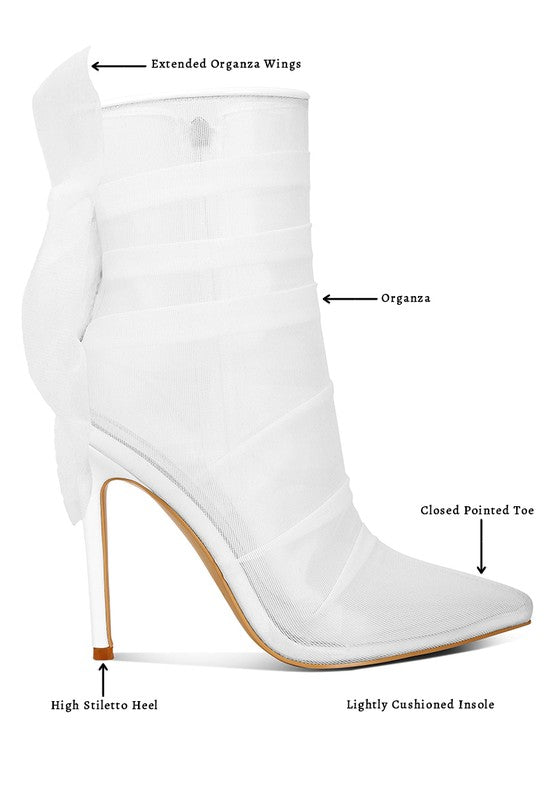 Princess heeled ankleboots organza wrapped style