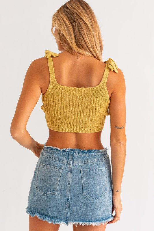 Top knit shoulder tie