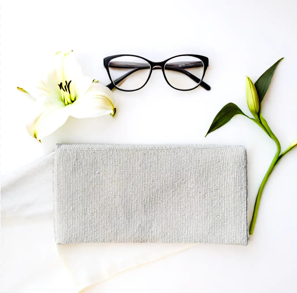 floral pattern   wedding clutch by Lilly & Luxe featuring handcrafted beadwork clutch purse for all occasions